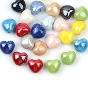 Bracelets et colliers en céramique en forme de cœur de pêche, en argile, en porcelaine, faits à la main, tressés, accessoires de bijoux - Product Image 4