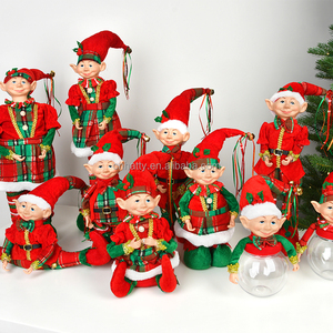 Figurines d'elfes de Noël artisanales écologiques en gros, poupées de clown en tissu, décorations de Noël pour la maison et la table - Product Image 4