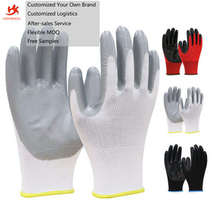 إنتاج جديد النتريل المغلفة 13 مقياس البوليستر اليد سلامة العمل قفازات حديقة للرجل - Product Image 1