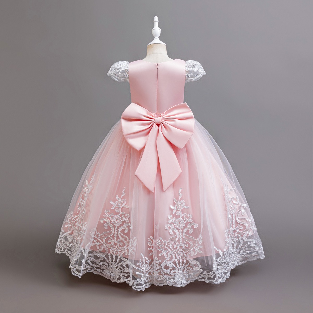 open lace back dress Baby Girl Organza Dress - Liza