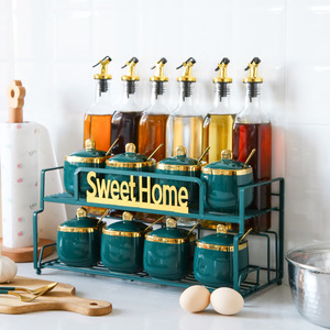 En céramique pot à <span class=keywords><strong>condiments</strong></span> Cuisine récipient à <span class=keywords><strong>condiments</strong></span> Sel sucre pot Ménage ensemble - Product Image 2