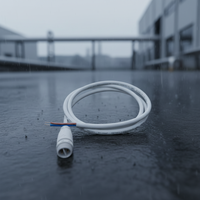 Conector LED Jiahui M16 de 2 Pines, Impermeable IP68, Macho y Hembra, Enchufe de Latón con Cable de PVC Blanco de 1.2m