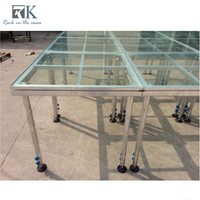 Scène modulaire robuste en aluminium pour événements, avec escaliers et garde-corps, pour mariages, concerts et autres événements