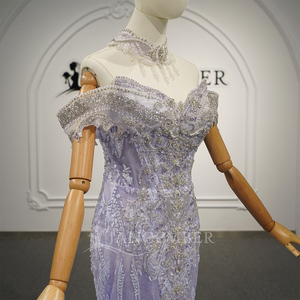 Robe de Quinceañera Sirène Moderne Lavande Gt26066 avec Décolleté Cœur, Appliques de Dentelle Perlées et Traîne Chapelle 100% Polyester - Product Image 2