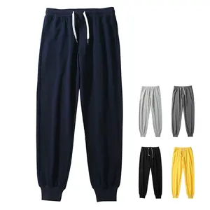 US/EU size Wholesale 10 Colors 100% heavy combed cotton Men Running Gym Sport long Pants young boys sports fitness sweatpants