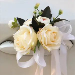 BRICOLAGE décoration de mariage poignée porte voiture fleur corsage main fleur accessoires