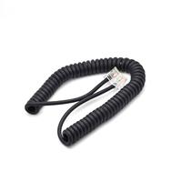 Câble spiralé RJ45 8 broches plat noir et blanc, câble téléphonique et microphone Cat3 HM-98 HM-151 HM-207 HM-207s