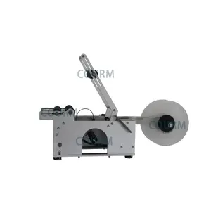 COURM Small Semi Labeling Machine Desktop Mini Manual Bottle Labler Price Tagger Sticker Labeling Machine For Small Round Bottle