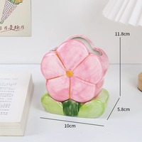 Magnifique boîte de rangement pour stylos en céramique à motif floral de tulipe, organisateur de papeterie de bureau