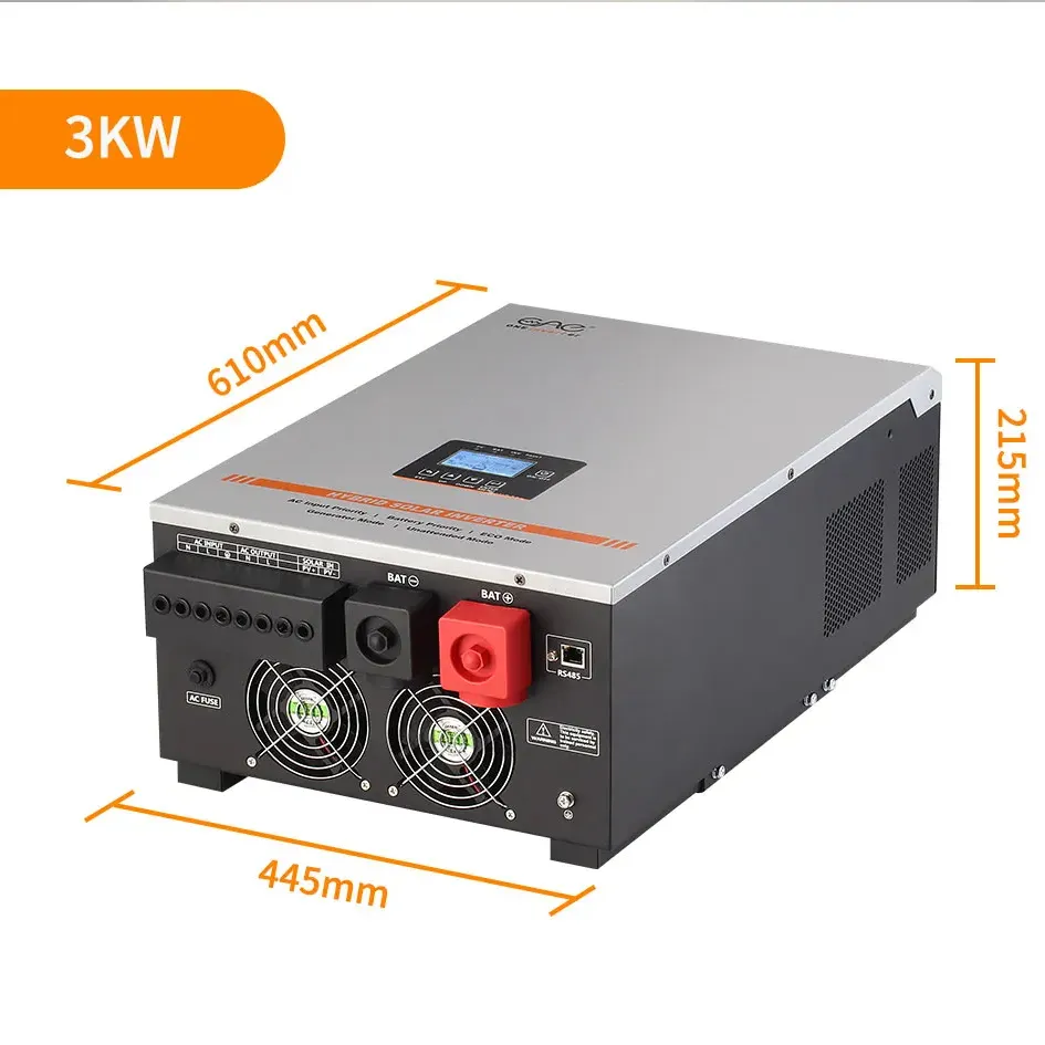 Ampinvt inversor solar precio híbrido 3kw almacenamiento de energía 230V DC a AC inversor de fase dividida inversores de energía solar