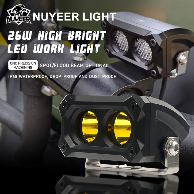 Hight Brightness 20W square Led Work Fog Light for Motorcycle Spotlight Auxiliary Driving Lights Other Car Lights Accessories