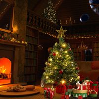 Mini-Tisch-Weihnachtsbaum mit 30 LED-Lichterketten und Sternspitze, ideal für DIY-Weihnachtsdekoration zu Hause.