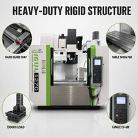 Centre d'usinage vertical DRC MVL1270S avec fonctions CNC, axe Z à boîtier rigide, conçu pour la coupe de haute intensité. Système FANUC.