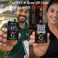Kartu Tap Google Review NFC Kode QR Peningkat Bisnis |   Tanpa Biaya Aplikasi/Bulanan, Pengaturan Mudah, Kartu PVC Tahan Lama untuk iPhone/Android Ukuran Kecil