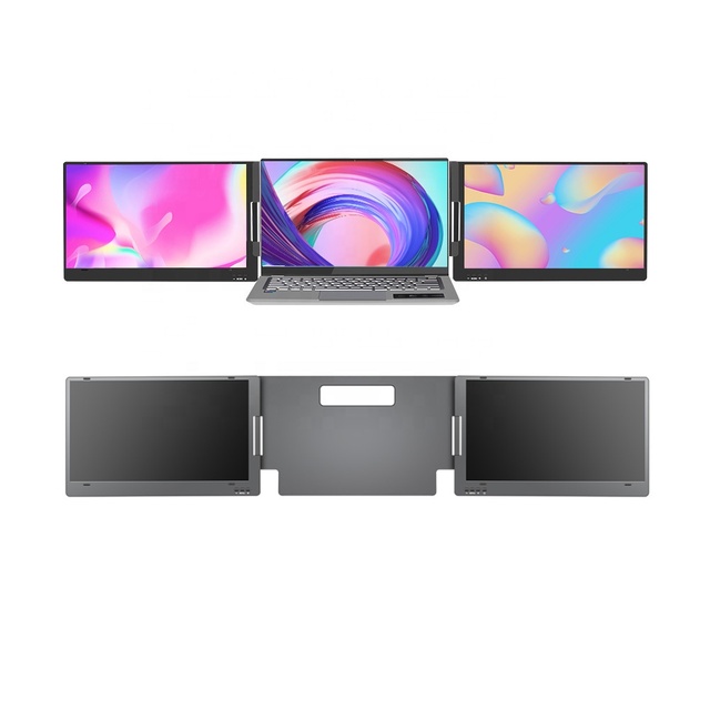 Plug and Play Forex Trading Monitor 14 Inch 1080P Portable Dual Screen Laptop Extender Eye-Care Display for Ordinateur Portable