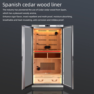 Đôi cửa thép không gỉ công suất lớn xì gà độ ẩm tủ với Tây Ban Nha Cedar kệ - Product Image 3