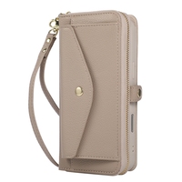 Étui en cuir multifonctionnel avec fermeture éclair pour Samsung A12/A13/A14/A15/A16/A17/A07, pochette à bandoulière, housse rabattable