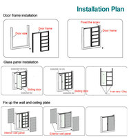 Pintu Geser Kaca Sistem Soft Closing untuk Kamar Mandi, Ruang Tamu Apartemen, Proyek Hotel HDSAFE, Harga Pabrik