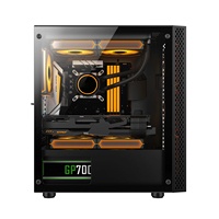 Boîtier PC de bureau AntarcChill MicroATX avec panneau latéral en verre trempé, tour moyenne pour jeux, disponible en stock