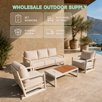 Conjunto de Sofás de Jardín de Lujo con Diseño Modular para Patio Cubierto, con Mesa Auxiliar Integrada