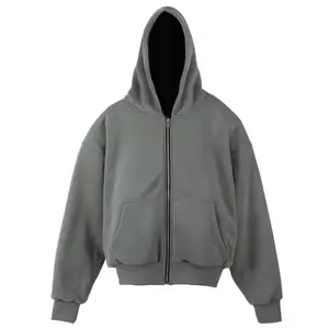 High quality blank design 100% cotton heavyweight women full zip up hoodie custom zipper women's cropped hoodie