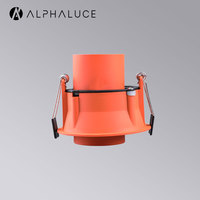 Spot encastré ALPHALUCE à couleur personnalisable, orientable, 13W, LED, finition orange/blanc