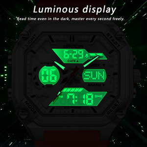 Montre-bracelet numérique multifonctionnelle Sanda 6325 pour adolescents, étanche, lumineuse, avec alarme, montre de sport électronique - Product Image 6