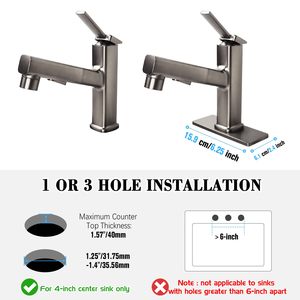 Bathroom Sink <strong>Faucet</strong> with Pull Out Sprayer,Utility Bar Sink <strong>Faucet</strong>, Lavatory Pull Down <strong>RV</strong> Sink <strong>Faucets</strong> with Rotating Spout - Product Image 2