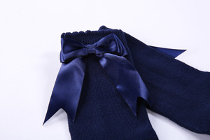 Pettigirl-<span class=keywords><strong>Calcetines</strong></span> de algodón <span class=keywords><strong>con</strong></span> <span class=keywords><strong>lazo</strong></span> para bebé, azul marino, para niña - Product Image 2