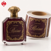 Étiquettes personnalisées en gros pour parfums, dorure à chaud, étiquettes de luxe pour flacons cosmétiques, rouleaux imperméables découpés sur mesure, OEM ODM