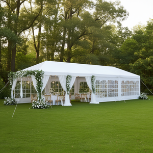 Carpa Blanca para Fiestas en Jardín al Aire Libre de 10 x 30 Pies con 5 Paredes, Estructura de Aluminio y Tela de Poliéster para Bodas y Eventos - Product Image 2