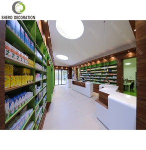 Conception de magasin de pharmacie, comptoir d'exposition personnalisé pour pharmacie, étagères de pharmacie, vitrine en bois pour pharmacie. - Product Image 4