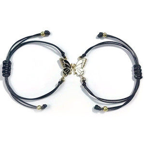 Nouveau Bracelet Papillon Coloré Effet Goutte d'Huile pour Femme, Bracelets d'Amitié BFF Tressés, Bijoux - Product Image 1