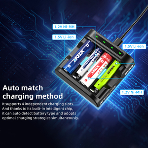 XTAR personalizzato Logo OEM L4 tipo-c 3 porte AAA 1.2/1.5 5v <span class=keywords><strong>2a</strong></span> veloce ricaricabile agli ioni di litio carica batterie ni-mh - Product Image 4