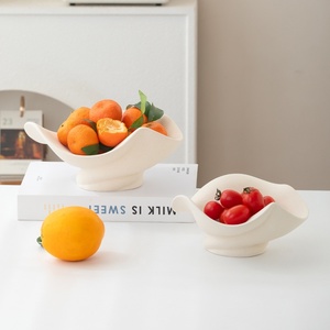 Plateau de rangement ovale minimaliste nordique européen à motif uni pour fruits et collations, idéal pour la <span class=keywords><strong>table</strong></span> basse du salon - Product Image 1
