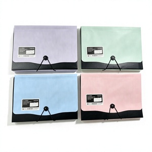 Clabnic PP Opaque Digital Printing Document Folder with Clips 15 Mixed Colors File Organizer Office Supply - Product Image 1