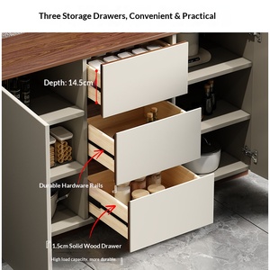 Lxyx Italian Style Modern Minimalist Solid Wood <b>Sideboard</b> Wall Mounted Integrated <b>Storage</b> Cabinet Home Living Room Tea Home Bar - Product Image 4