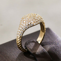 Hiphop Fine Jewelry 14K Solide Jaune Or Rond Brillant Coupe VVS Moissanite Diamant Personnalisé Bagues de Fiançailles pour Femmes Hommes