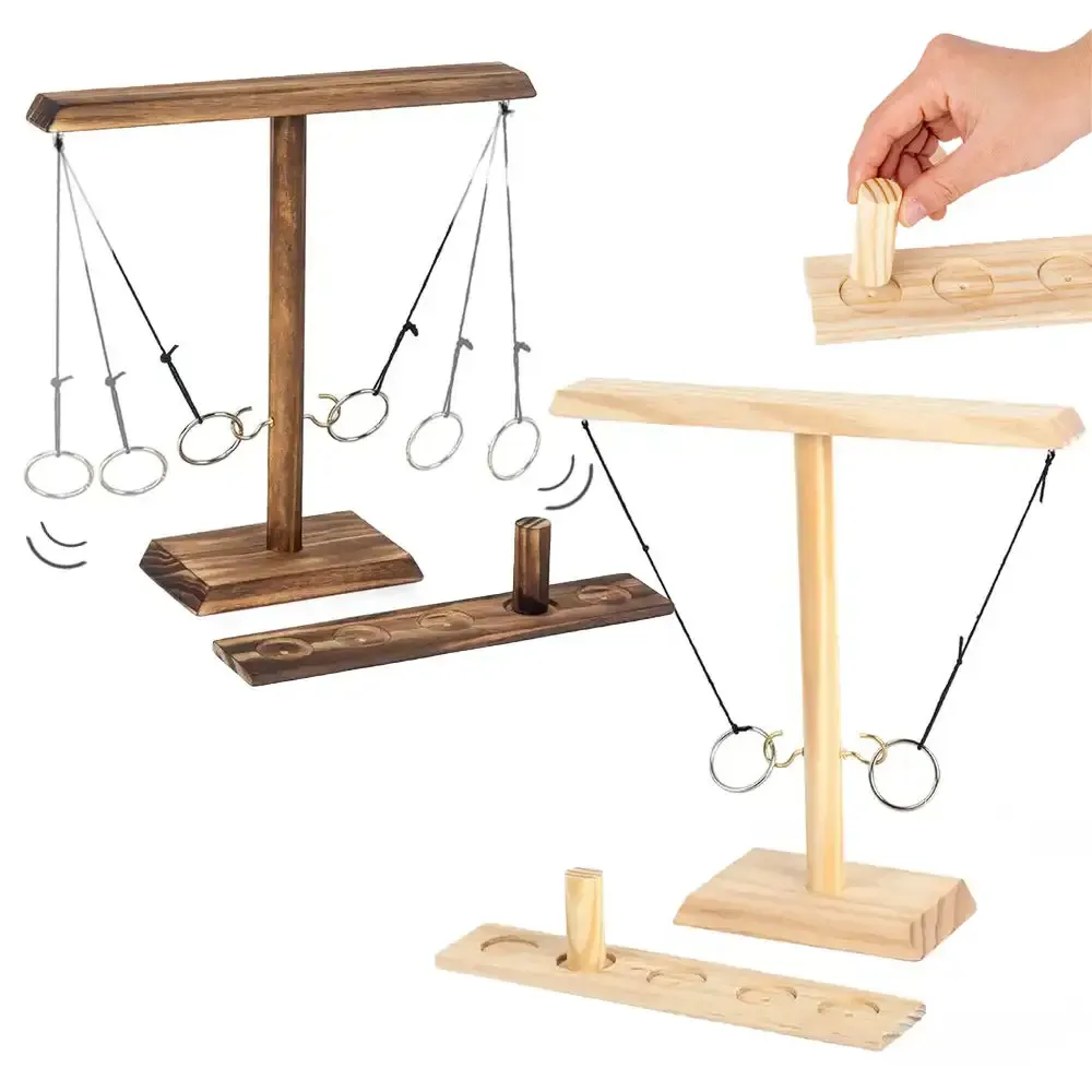 Holzhakenbrett-Spielzeug Montessori-Spielzeug Ring Wurfhakenüber Haken Trinkspiel für Trinkparty Ring-Wurfspiel