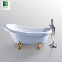 Baignoire autoportante en acrylique courbe sans joint populaire pour salle de bain avec massage par jets d'eau