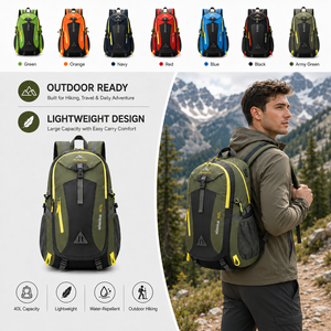 Mochilas Personalizadas OEM ODM, <span class=keywords><strong>Mochila</strong></span> de Senderismo de 40L, Impermeable, para Deportes al Aire Libre, Bolsa para Portátil de 17.3 Pulgadas, Ergonómica, de Viaje, Elite - Product Image 1