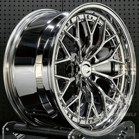 عجلات كروم مخصصة مصنوعة يدويًا مقاس 18 و19 و20 بوصة، 5x112 و5x120، لسيارات BMW M3 وM4 وM8 وX5 وX7 وأودي RS6 وRS7 ومرسيدس C63 وموستانج GT وبورش 911 (قطعتان)
