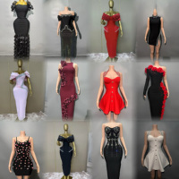 Robe mini moulante sexy pour femme, sans manches, à col licou, ajourée et froncée, pour soirée, vente en gros