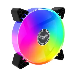 Lovingcool 120Mm Rgb Luchtkoeler Ventilator Voor Pc Fabrieksleverancier Met Pwm 4-Pin D-Type Argb Led Kleur Plastic Koellichaam Voor Gaming