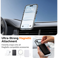 Coque de téléphone magnétique transparente antichoc avec cadre en métal personnalisé et protection 360° pour la vente en gros °   Support rotatif, fabricant professionnel
