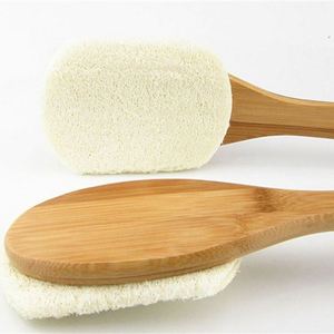 Bathroom Accessories Curved Handle <b>Bath</b> Brush With Loofah for Shower Exfoliating - Product Image 4