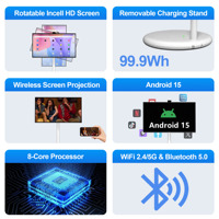 27 İnç TV Akıllı FHd LCD Dokunmatik Ekran TV Ev Eğlencesi için Büyük Ekran Android 15 Taşınabilir Akıllı Tablet TV