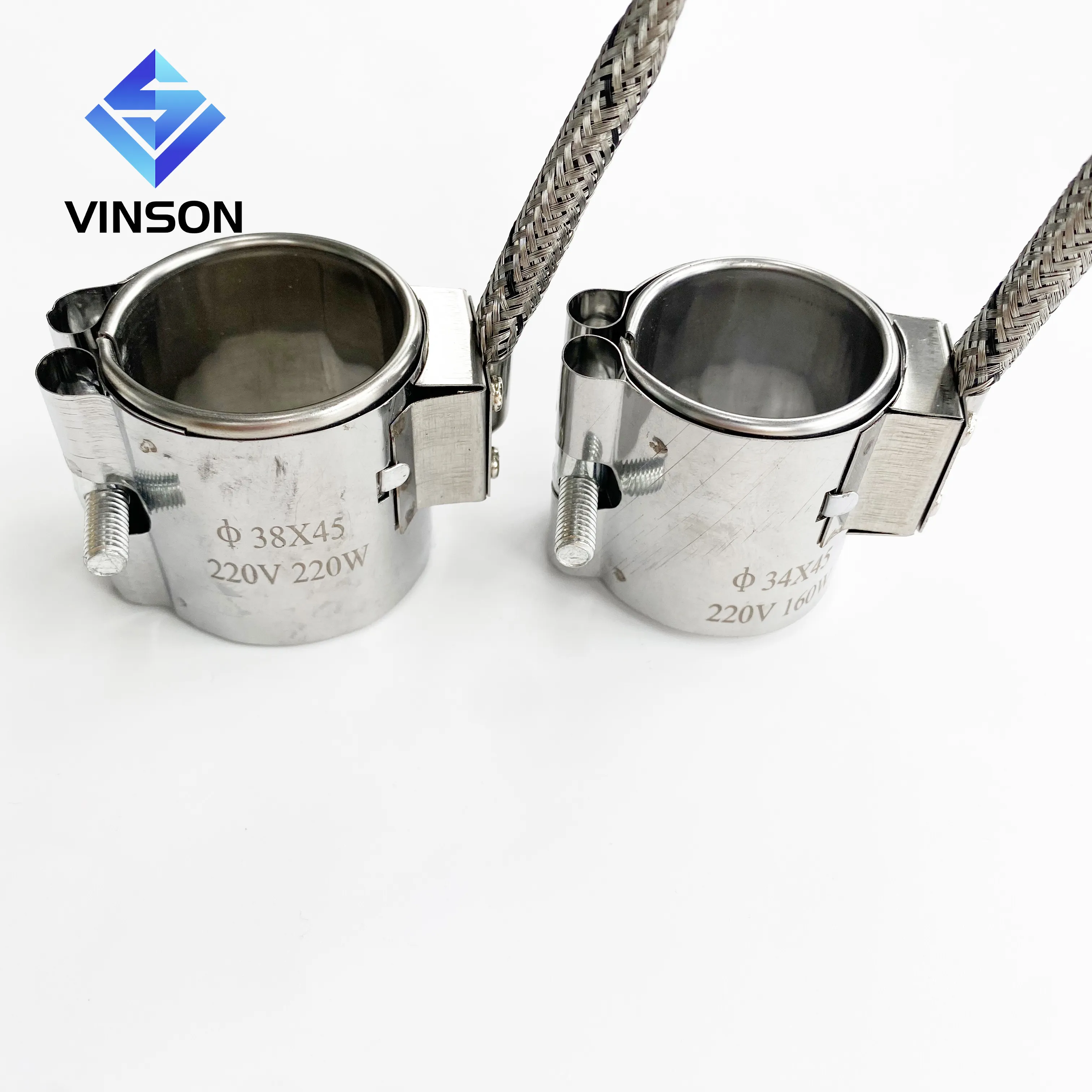 VINSON แหวนทำความร้อนไมกาสแตนเลส,เครื่องทำความร้อนวง Mica ฉนวนไฟฟ้า220V 160W