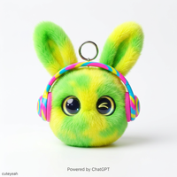 Conejo de Peluche Eléctrico con IA ChatGPT Verde Lima, Carga USB-C, LED Intermitente Vívido, Enciclopedia Completa en Línea, Personalizable