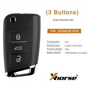 XHORSE XKMQB5EN <span class=keywords><strong>VW</strong></span> MQB <span class=keywords><strong>chiave</strong></span> intelligente di seconda generazione 3 pulsanti <span class=keywords><strong>chiave</strong></span> universale telecomando - Product Image 2
